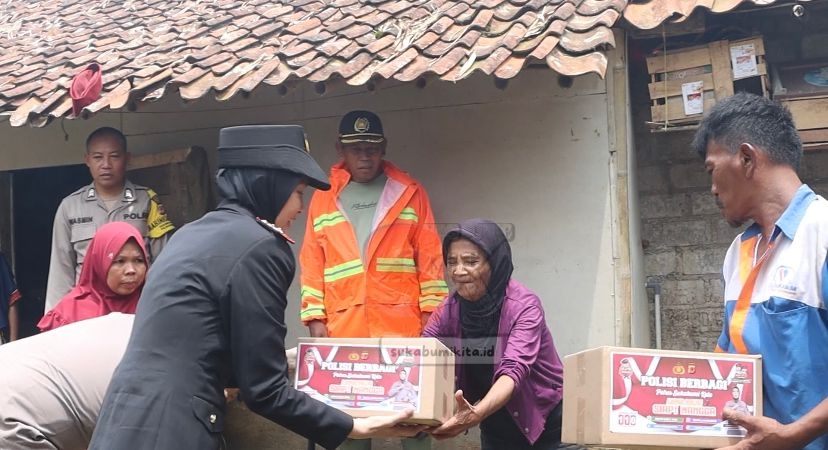 Peduli Korban Bencana, Kapolres Sukabumi Kota Salurkan Bantuan