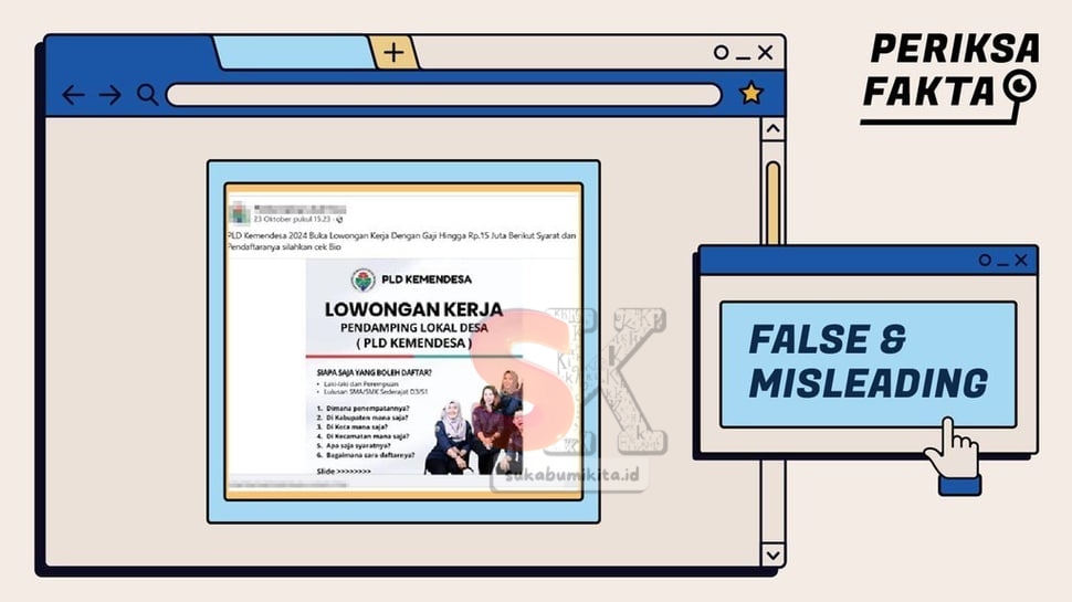 [Hoaks] Lowongan Pendamping Lokal Desa dengan Gaji Rp15 Juta