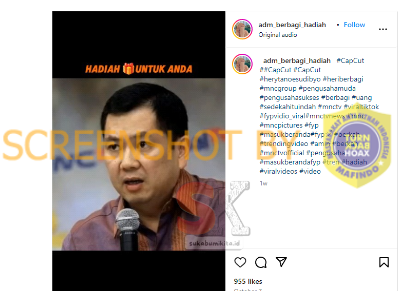 [HOAKS] Hary Tanoe Bagi-Bagi Uang Rp50 Juta