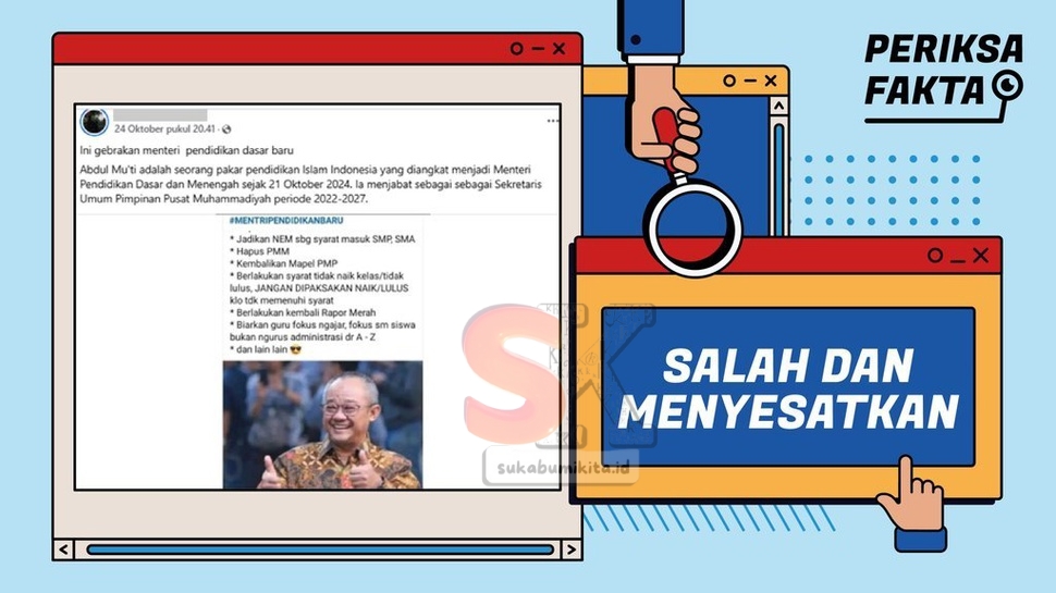 [HOAKS] Poin-Poin Gebrakan Menteri Pendidikan Baru Abdul Mu’ti