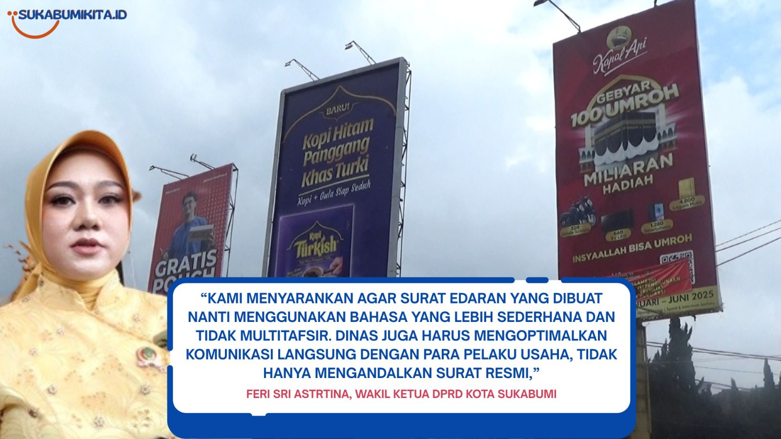 Ramai Spanduk Reklame Tak Bayar Retribusi, DPRD Kota Sukabumi Desak Evaluasi Sosialisasi