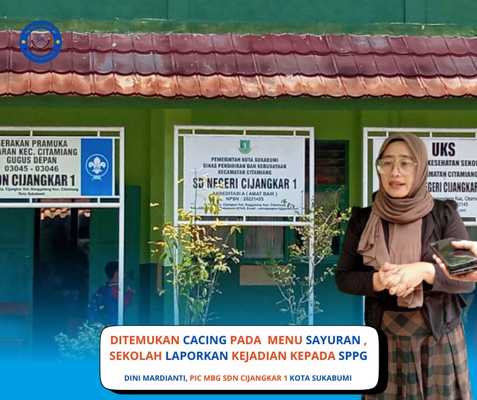 Miris, Cacing Ditemukan di Menu MBG SD Negeri Kota Sukabumi
